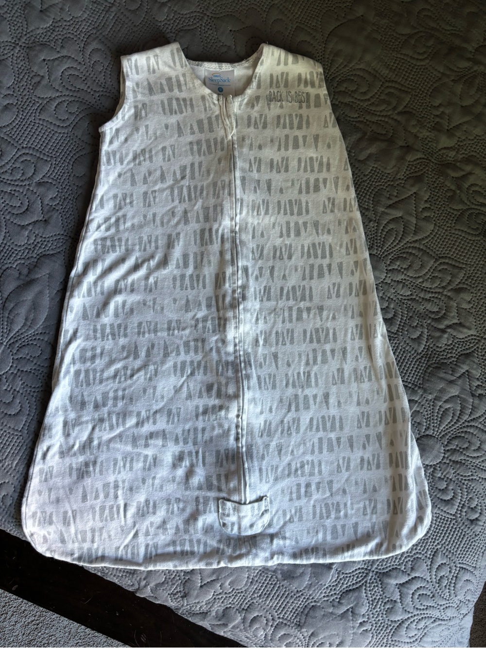 Halo White and Gray Patterned Sleep Sack Small 0-6m